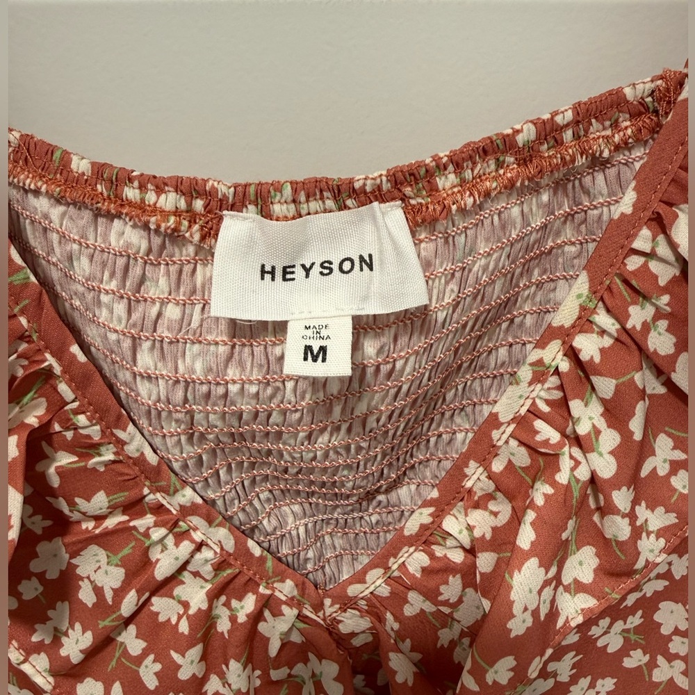 Heyson Floral Ruffle Blouse - Rust Color - Picture 4 of 4